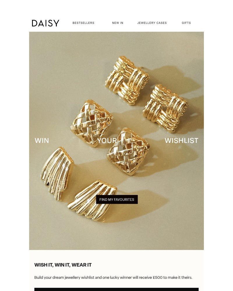 Screenshot of email sent to a Daisy Jewellery Cart abandoner