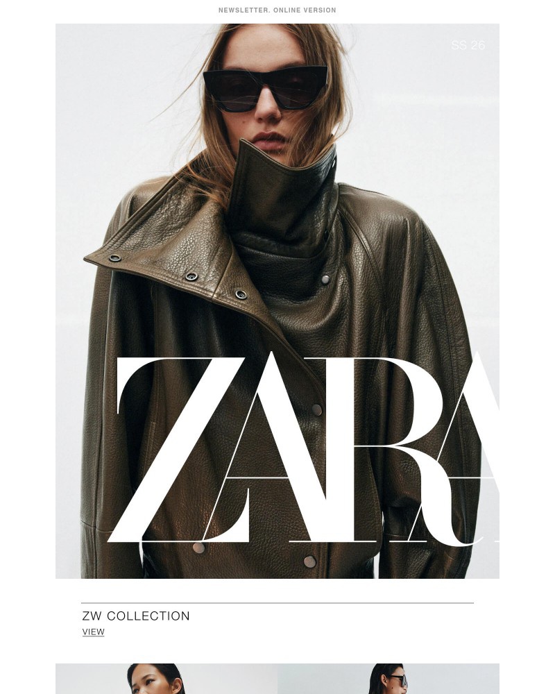 Screenshot of email sent to a Zara Newsletter subscriber
