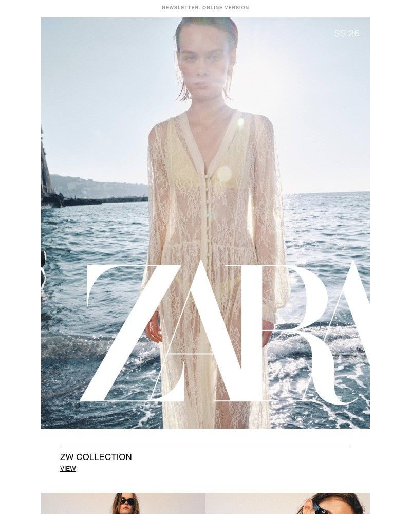 Screenshot of email sent to a Zara Newsletter subscriber