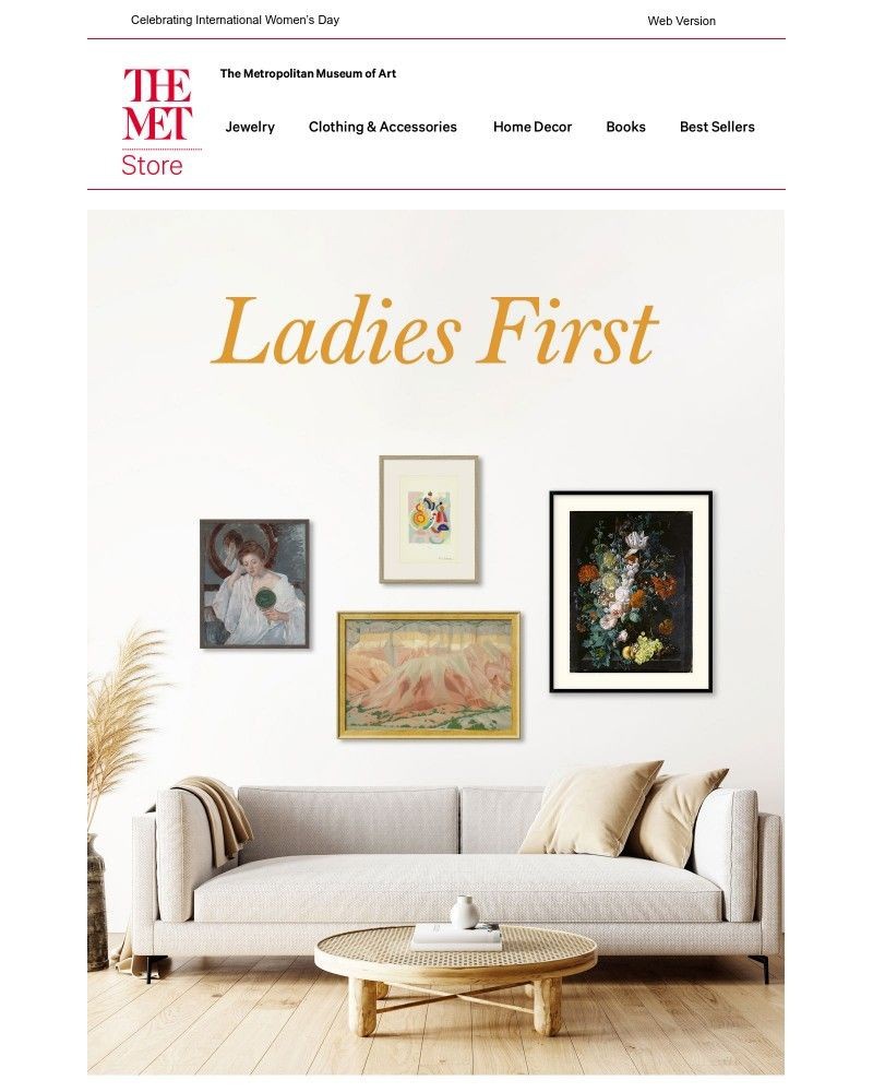 Screenshot of email sent to a The Metropolitan Museum of Art (The Met) Newsletter subscriber