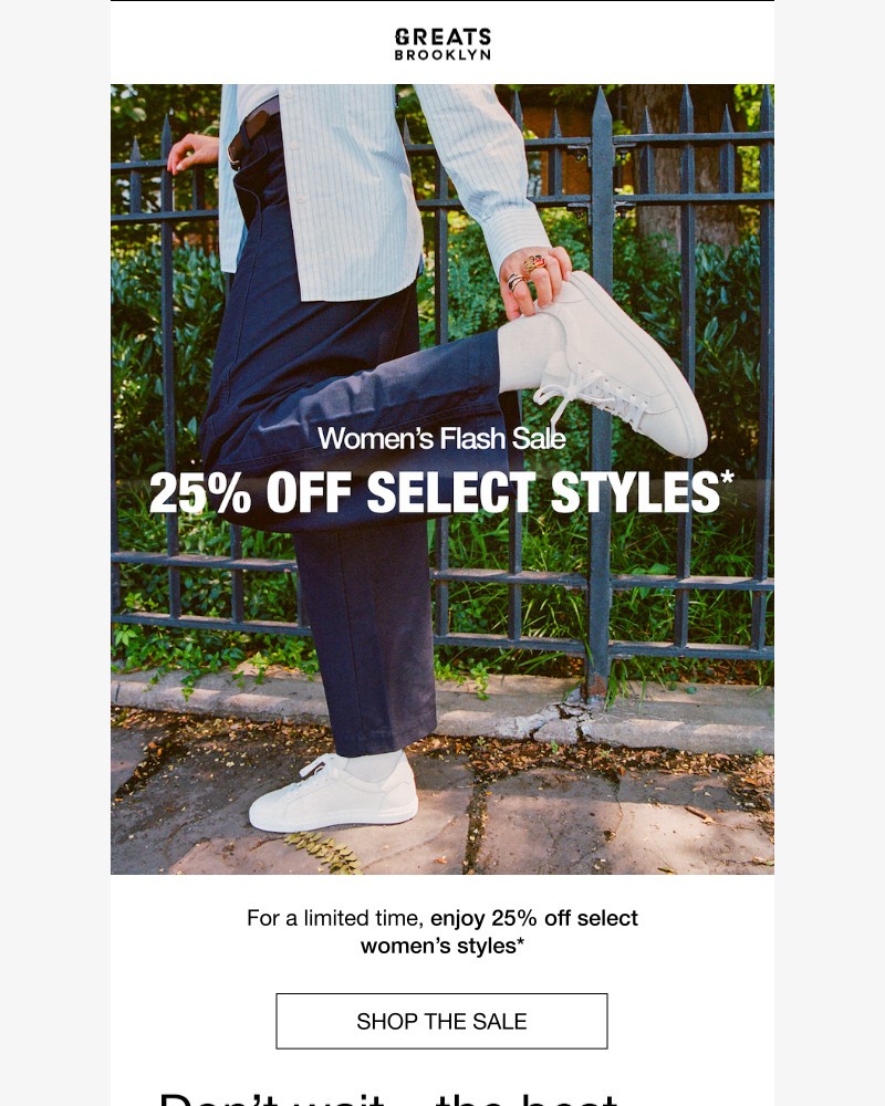 Screenshot of email with subject /media/emails/womens-flash-sale-25-off-select-styles-86d56e-cropped-3288baf8.jpg