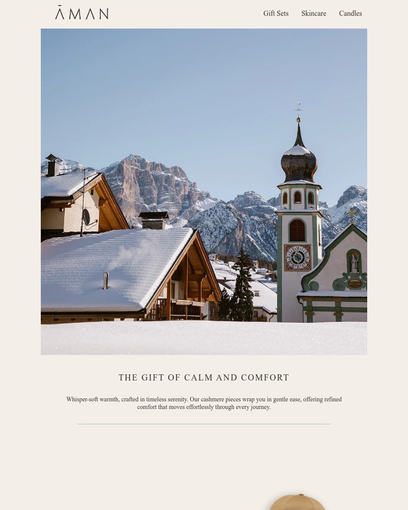 Screenshot of email sent to a Aman Resorts Newsletter subscriber