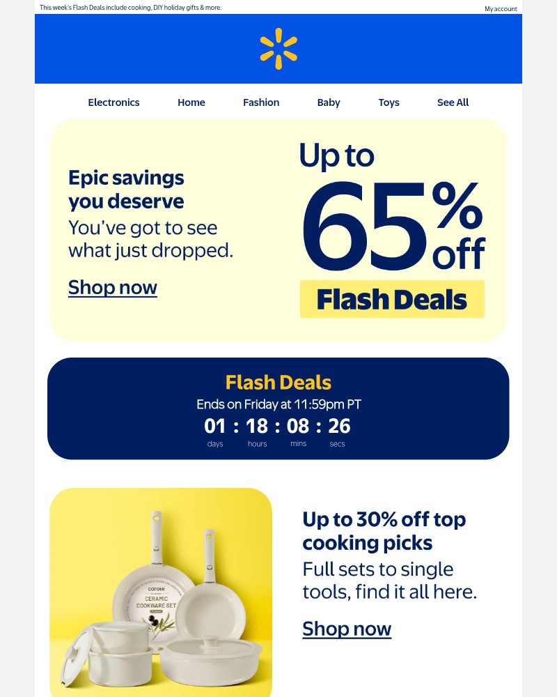 Screenshot of email sent to a WalMart Registered user