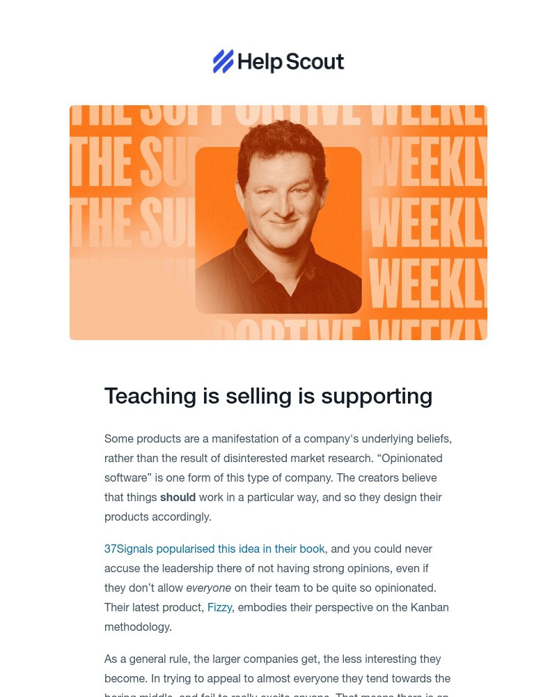 Screenshot of email sent to a Help Scout Trial user