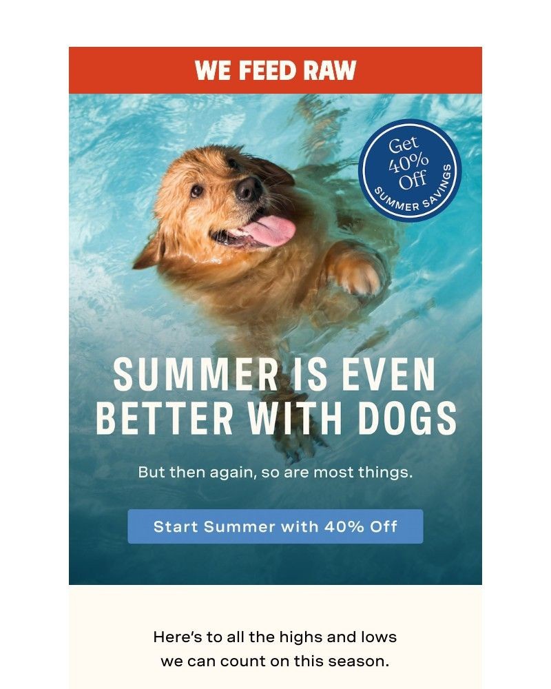 Screenshot of email sent to a We Feed Raw Newsletter subscriber