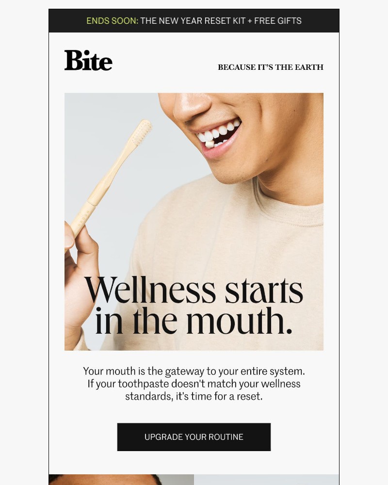 Screenshot of email sent to a Bite Course customer