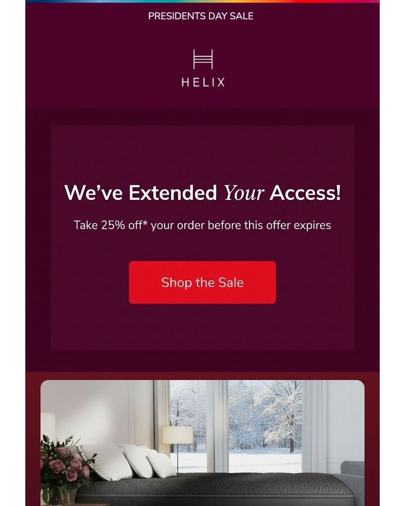 Screenshot of email sent to a Helix Newsletter subscriber