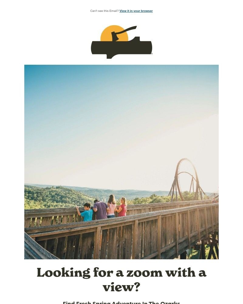 Screenshot of email sent to a Silver Dollar City Newsletter subscriber