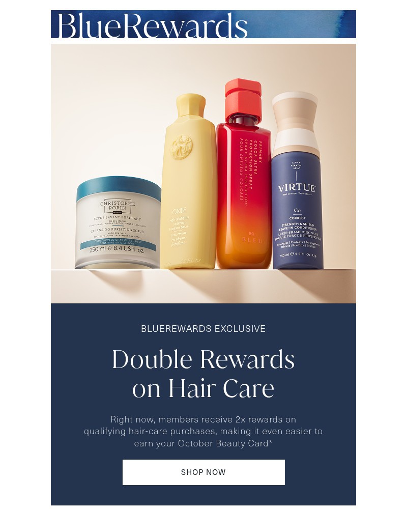Screenshot of email sent to a Bluemercury Newsletter subscriber