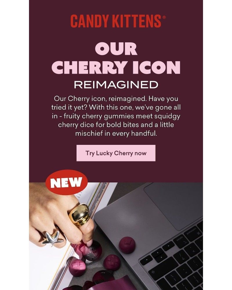 Screenshot of email sent to a Candy Kittens Newsletter subscriber