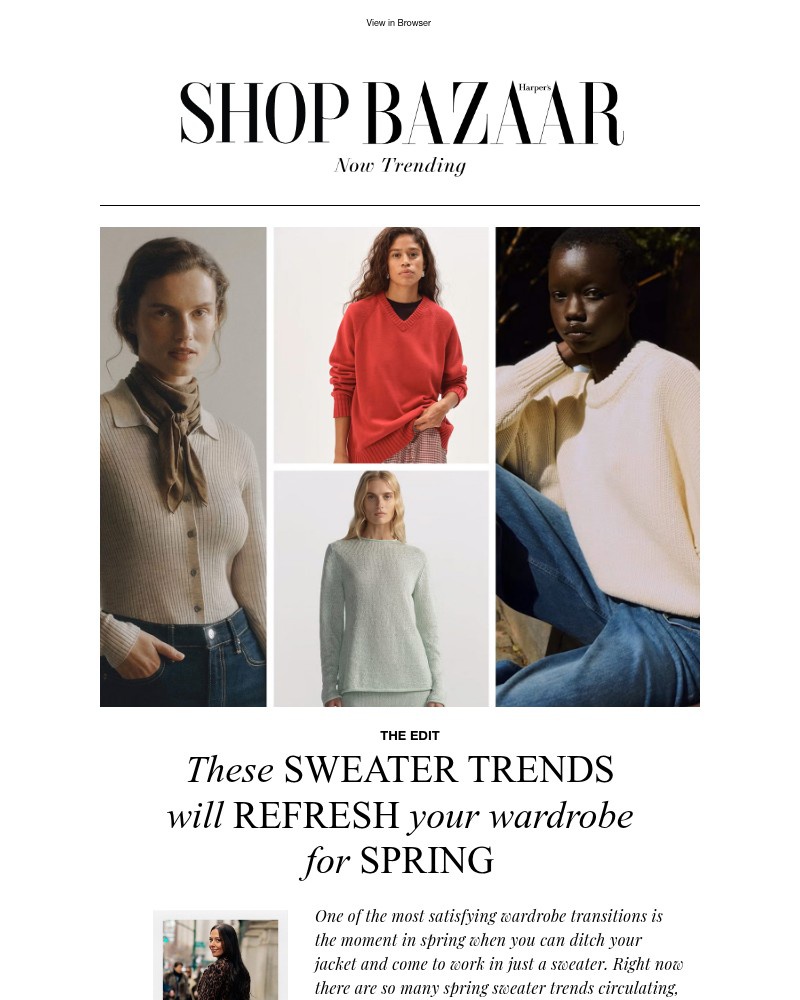 Screenshot of email sent to a Harper’s Bazaar Newsletter subscriber