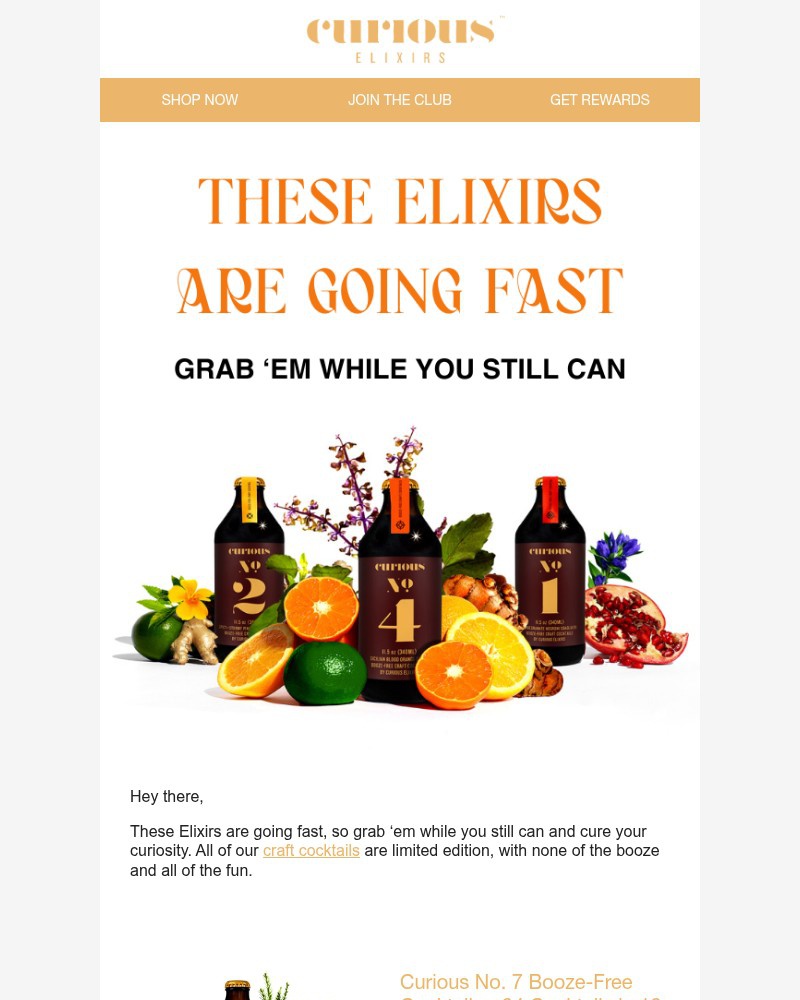Screenshot of email sent to a Curious Elixirs Newsletter subscriber