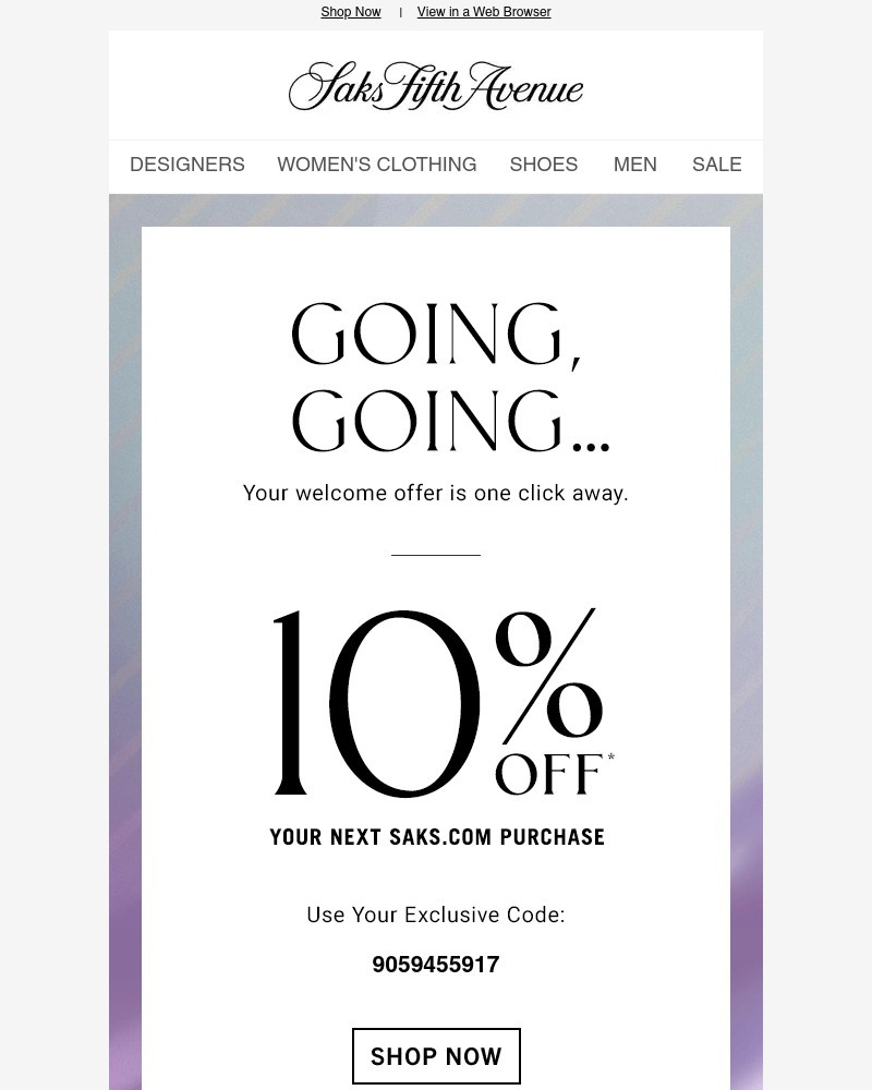 Screenshot of email with subject /media/emails/your-10-off-welcome-offer-wont-last-forever-3bd567-cropped-00251a1c.jpg