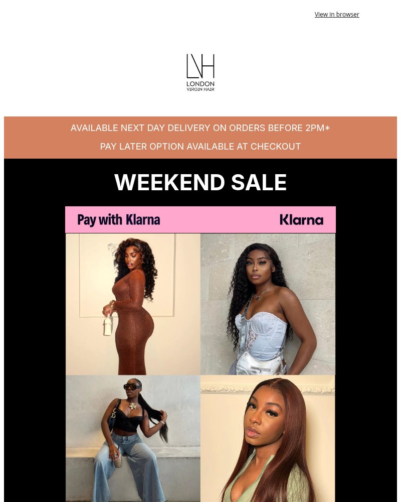 Screenshot of email sent to a London Virgin Hair Newsletter subscriber