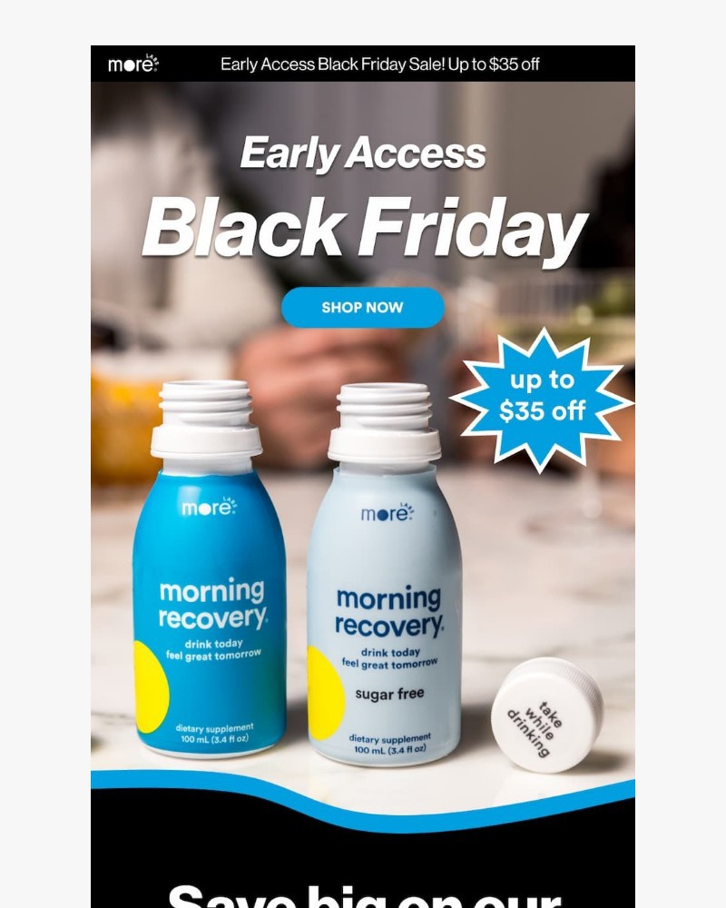 Screenshot of email sent to a Morning Recovery Newsletter subscriber