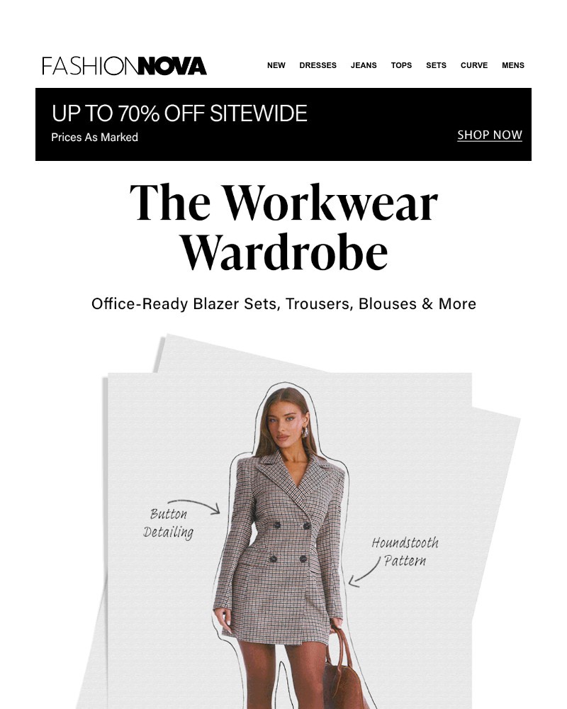 Screenshot of email sent to a Fashion Nova Registered user