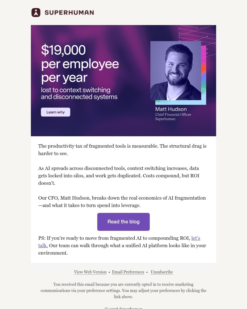 Screenshot of email sent to a Grammarly Registered user