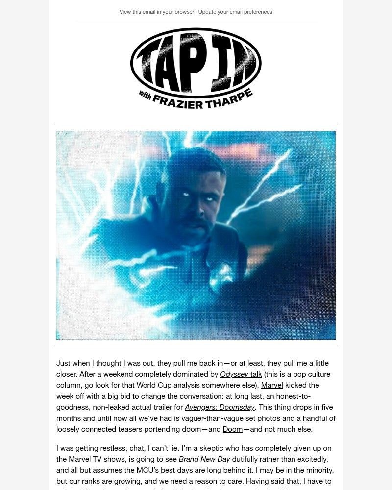 Screenshot of email sent to a GQ Newsletter subscriber