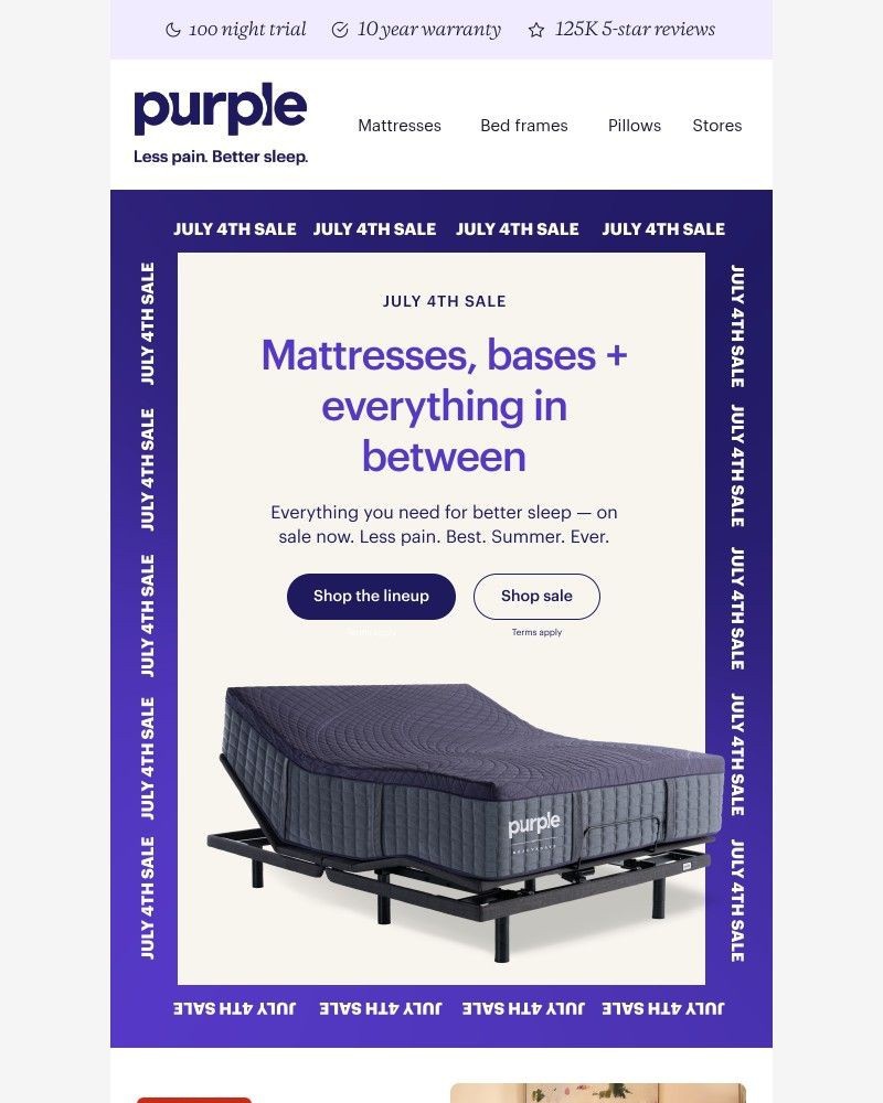 Screenshot of email sent to a Purple Cart abandoner