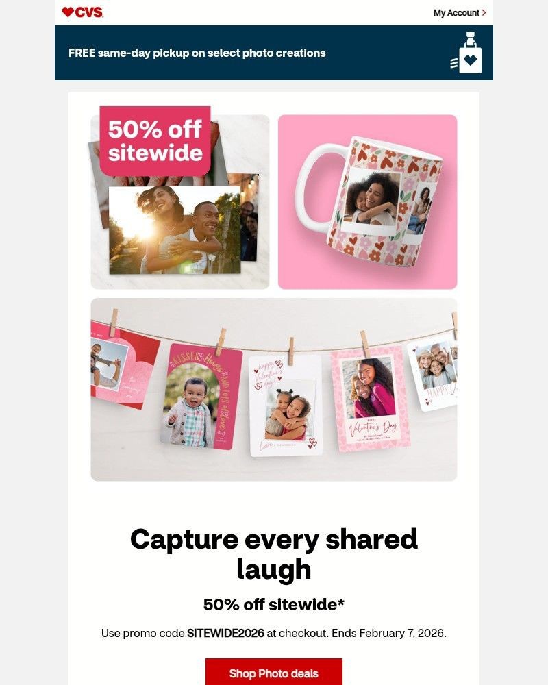 Screenshot of email sent to a CVS Newsletter subscriber