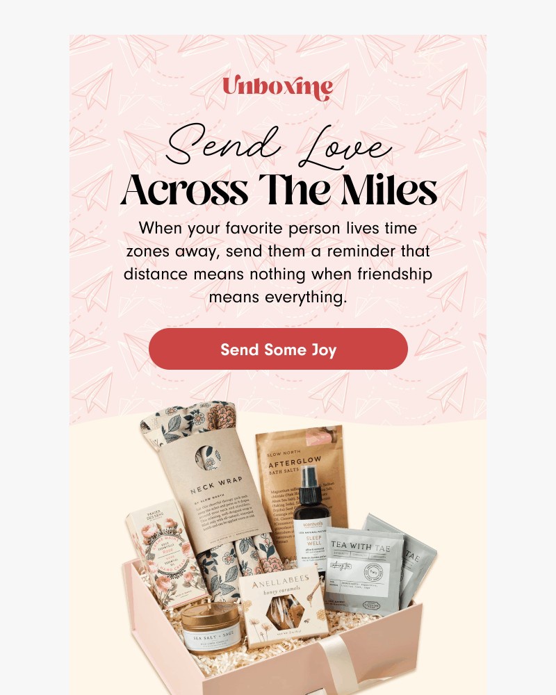 Screenshot of email sent to a Unboxme Newsletter subscriber