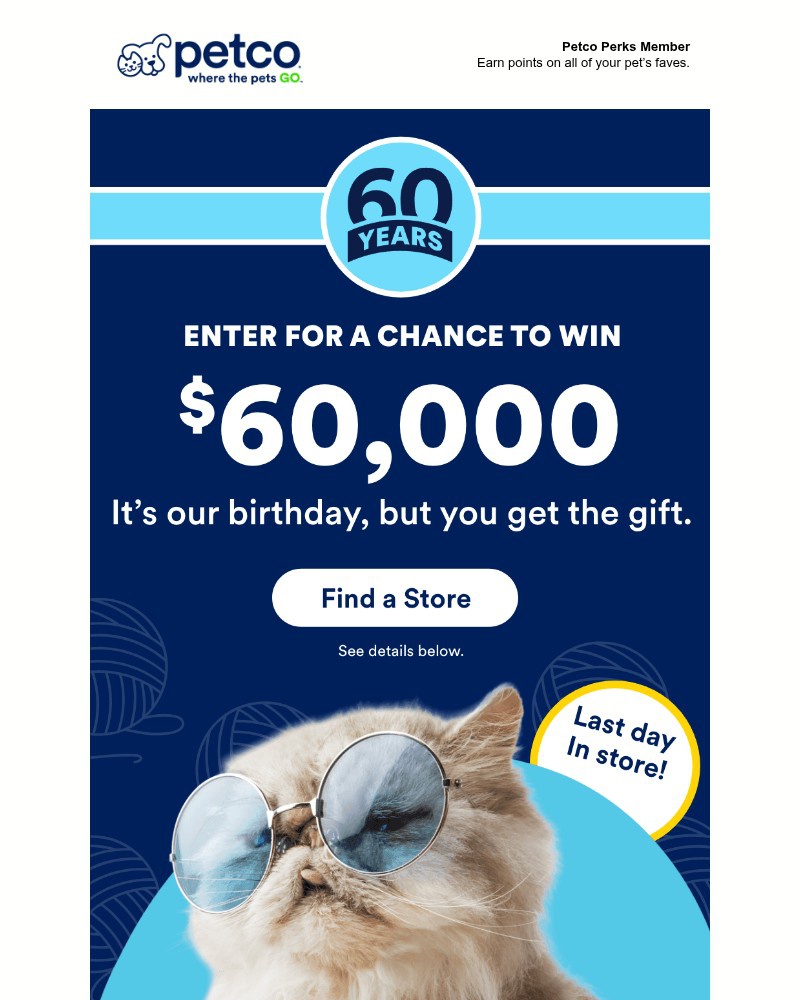 Screenshot of email sent to a Petco Newsletter subscriber