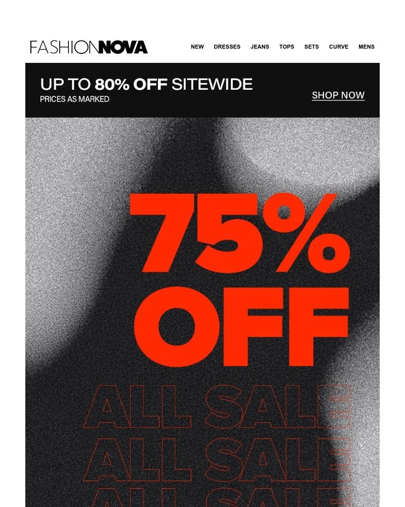 Screenshot of email sent to a Fashion Nova Registered user