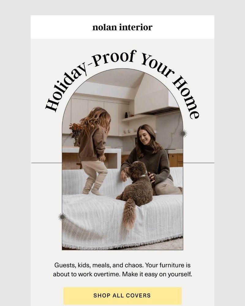 Screenshot of email sent to a Nolan Interior Newsletter subscriber