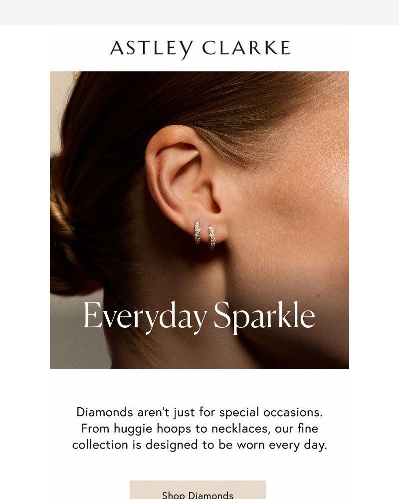Screenshot of email sent to a Astley Clarke Newsletter subscriber
