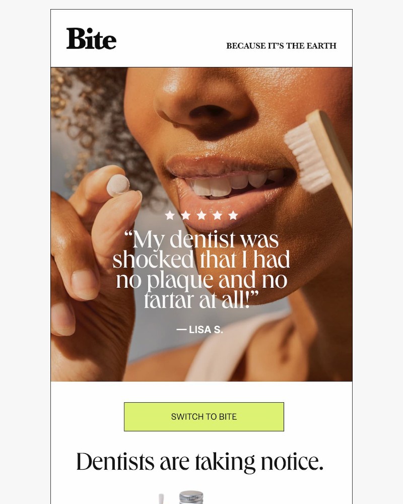 Screenshot of email sent to a Bite Course customer