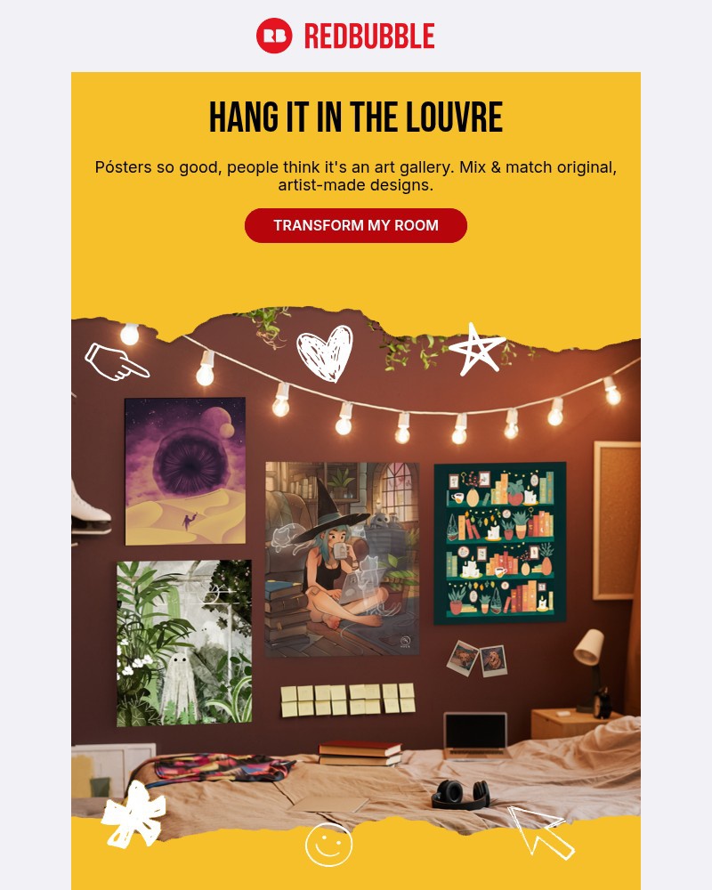 Screenshot of email sent to a Redbubble Newsletter subscriber