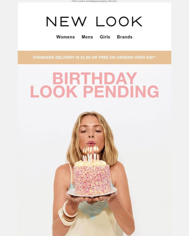 Screenshot of email sent to a New Look Newsletter subscriber