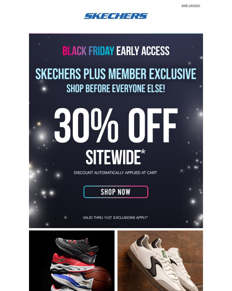 Screenshot of email sent to a Skechers Newsletter subscriber