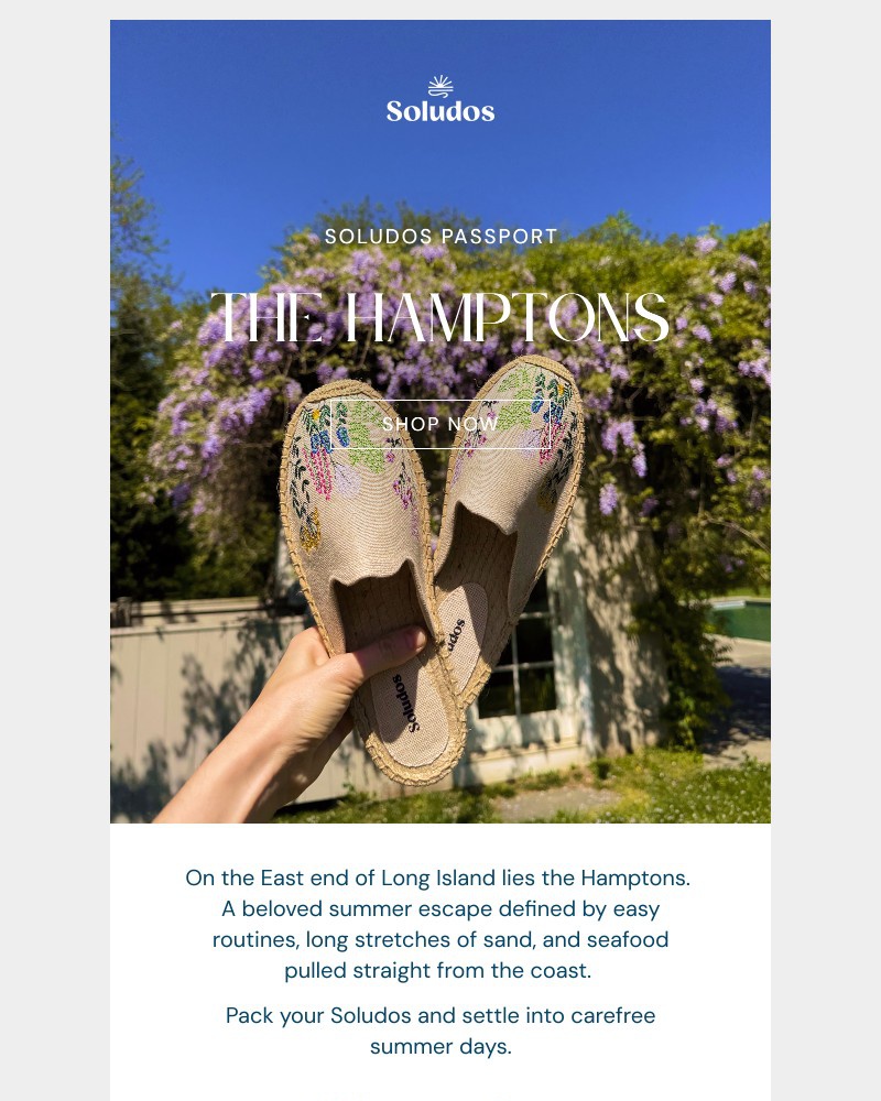 Screenshot of email sent to a Soludos Newsletter subscriber
