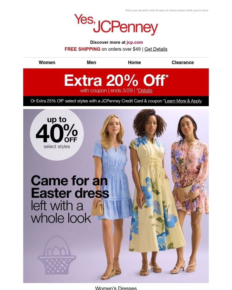 Screenshot of email sent to a JCPenney Newsletter subscriber