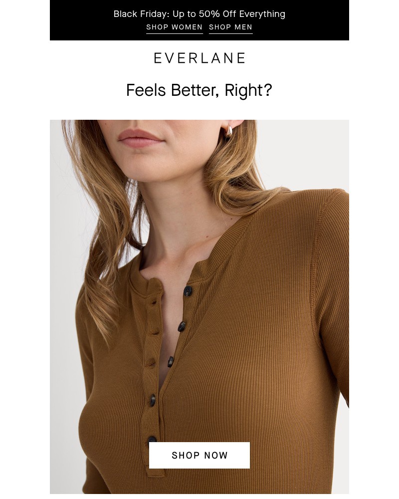 Screenshot of email sent to a Everlane Registered user