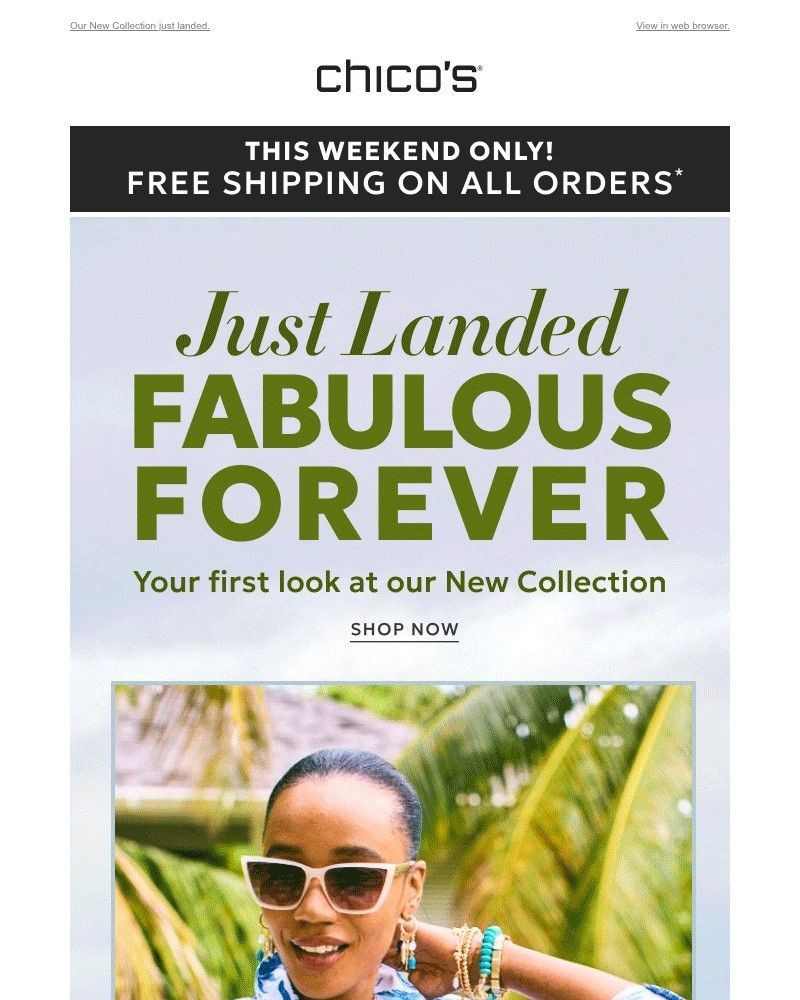 Screenshot of email sent to a Chico’s Newsletter subscriber