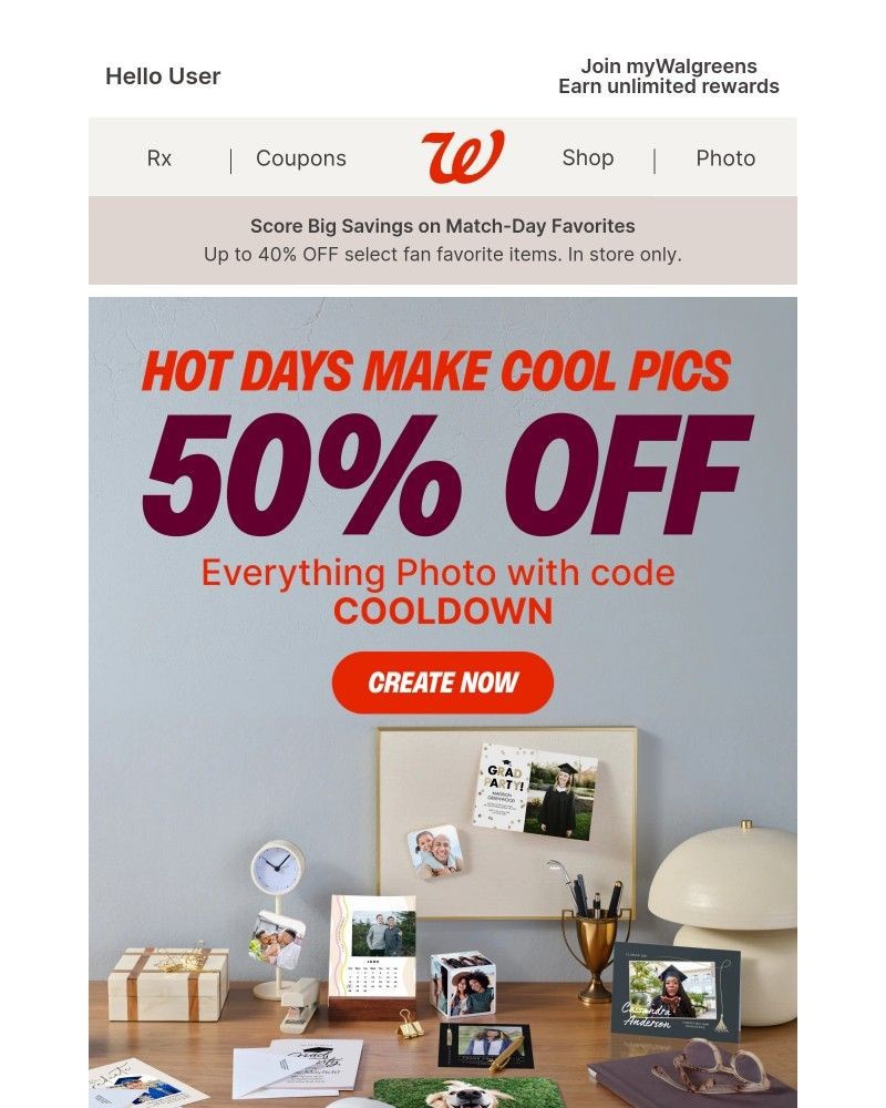 Screenshot of email sent to a Walgreens Registered user