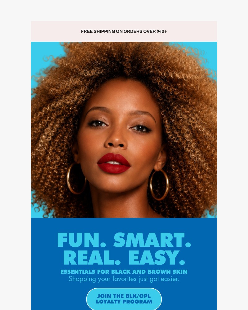 Screenshot of email sent to a Black Opal Beauty Newsletter subscriber