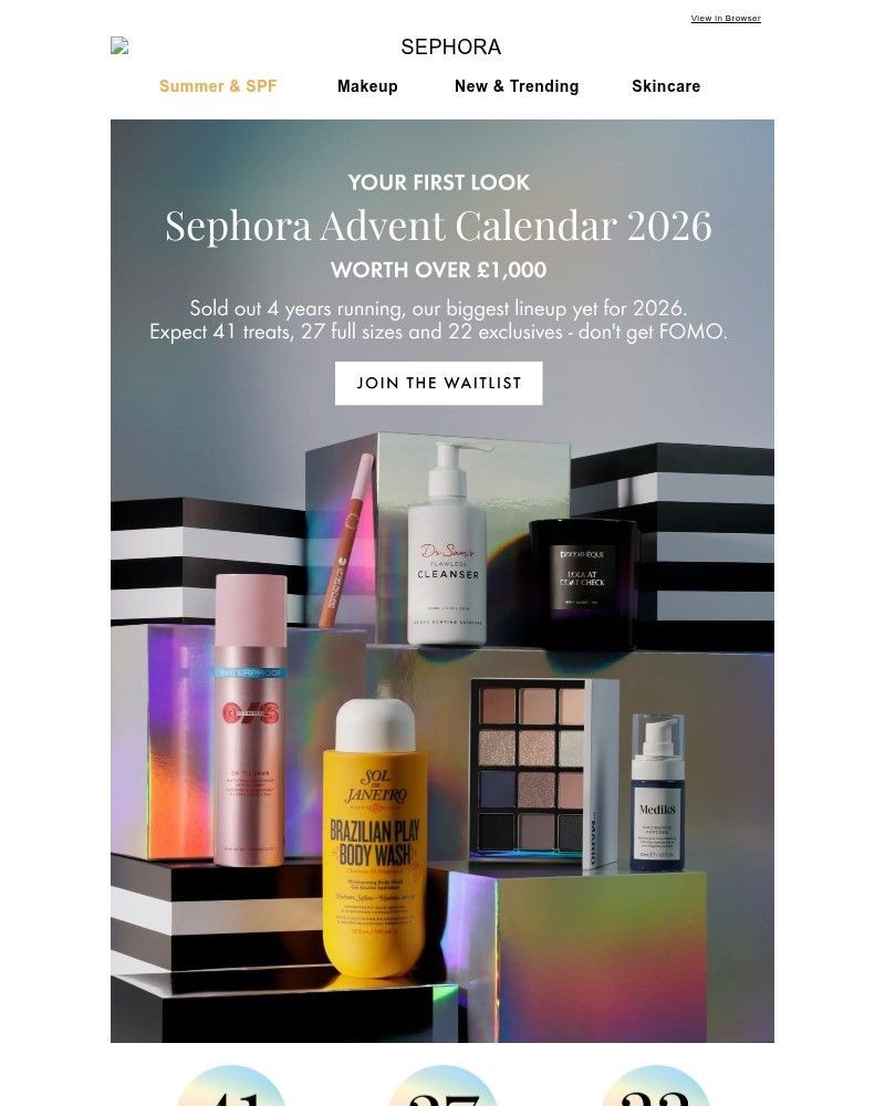 Screenshot of email sent to a Feelunique Newsletter subscriber