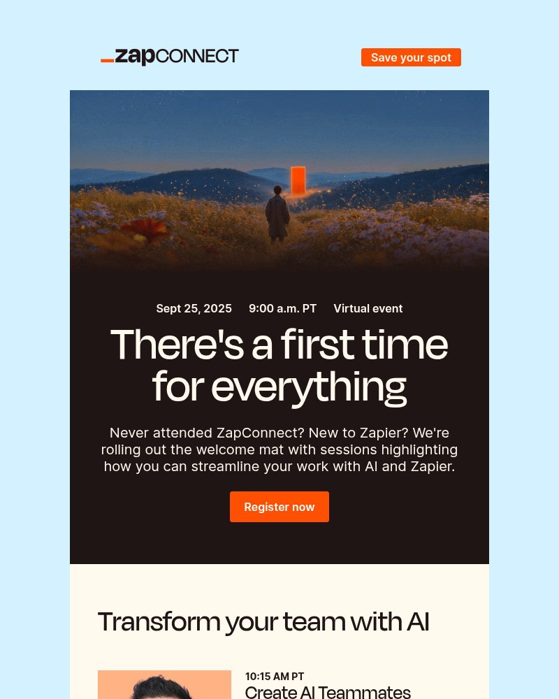 Screenshot of email with subject /media/emails/your-first-zapconnect-lets-make-it-unforgettable-0b925c-cropped-f9c39219.jpg