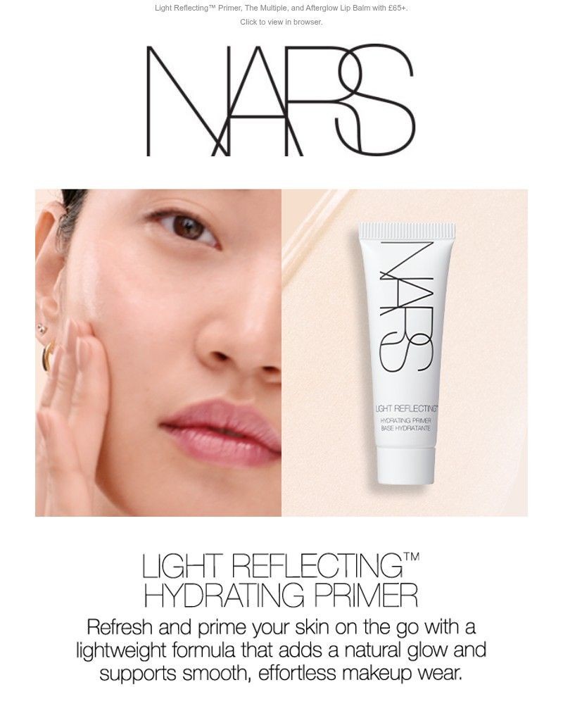 Screenshot of email sent to a Nars Cosmetics Newsletter subscriber