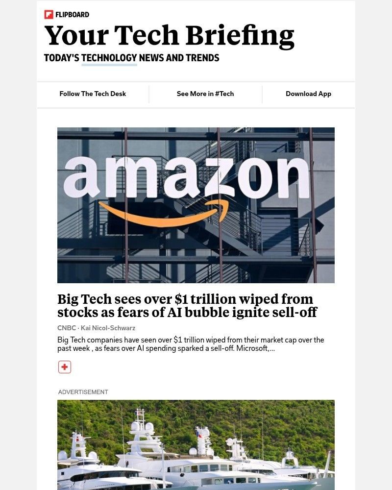Screenshot of email sent to a Flipboard Registered user