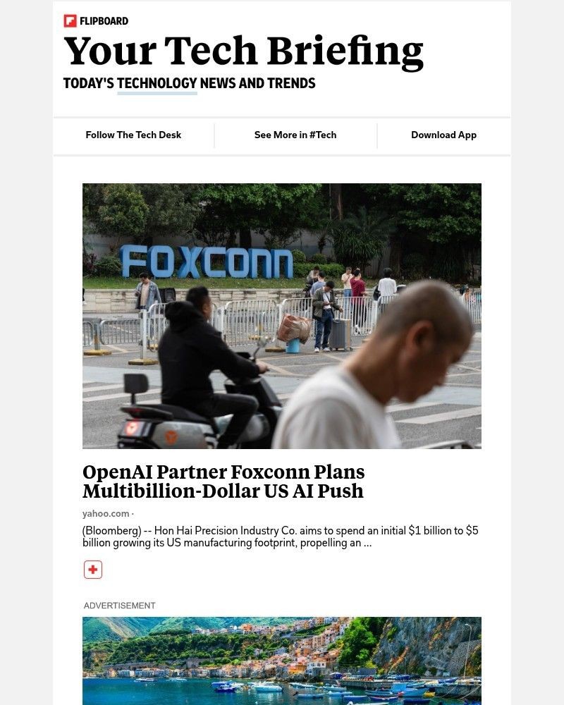 Screenshot of email sent to a Flipboard Registered user
