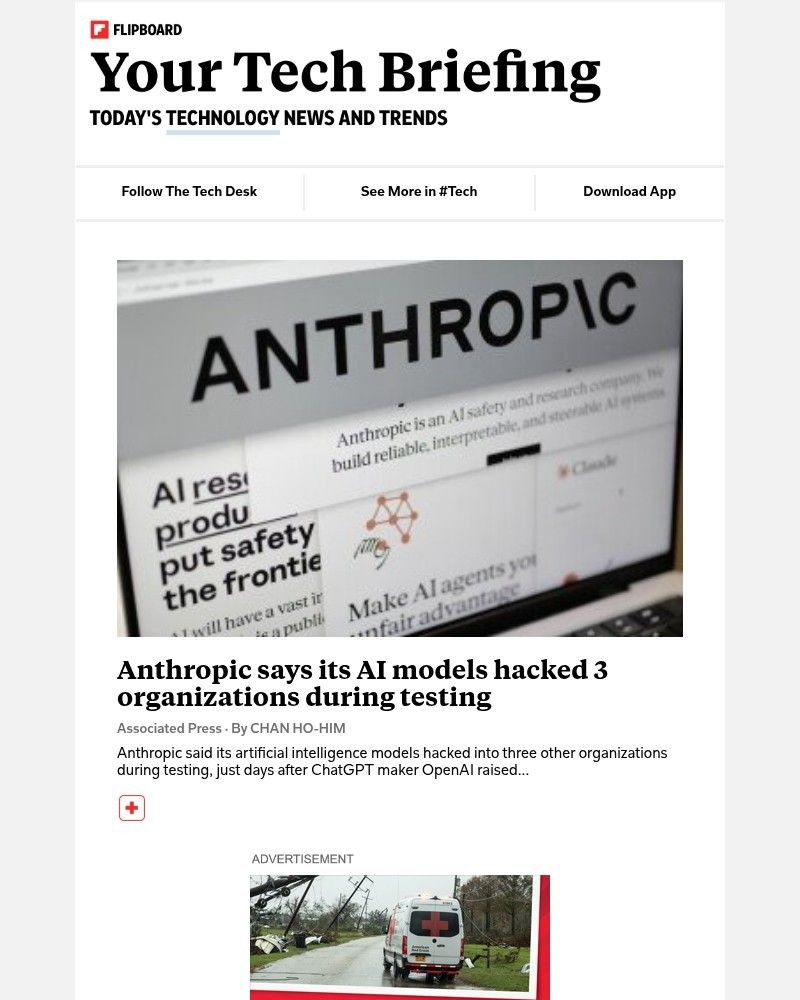 Screenshot of email sent to a Flipboard Registered user