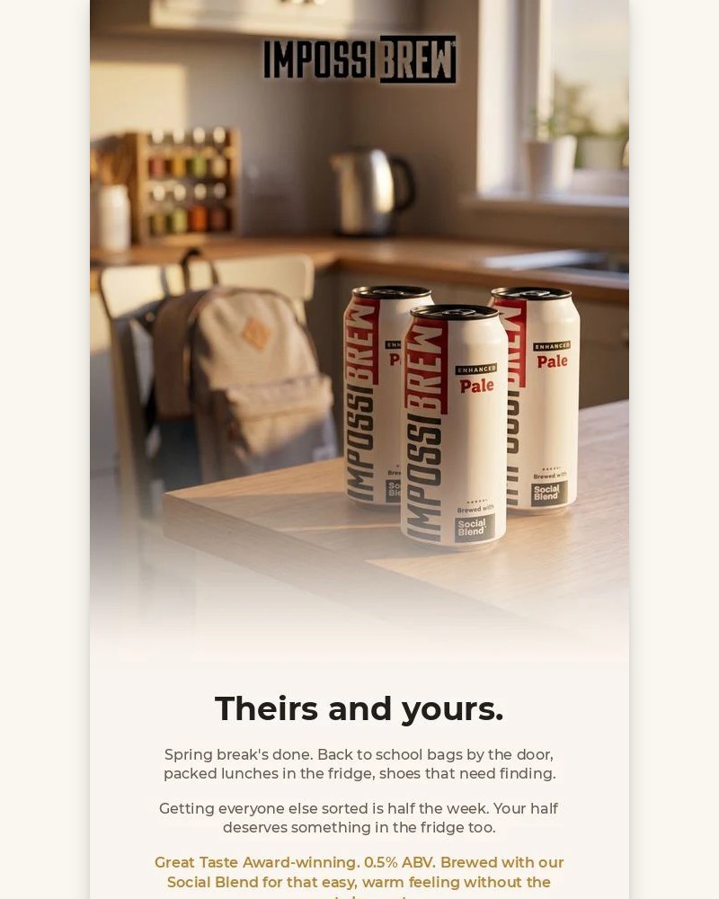 Screenshot of email sent to a Impossibrew Newsletter subscriber