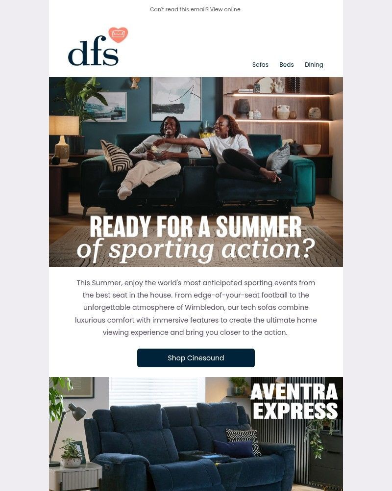 Screenshot of email sent to a DFS Cart abandoner