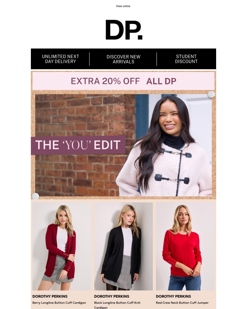 Screenshot of email sent to a Dorothy Perkins Newsletter subscriber