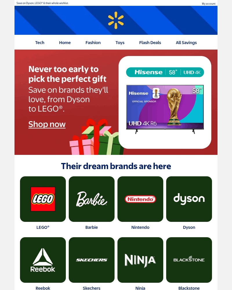 Screenshot of email sent to a WalMart Registered user