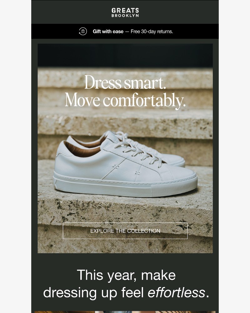 Screenshot of email sent to a Greats Newsletter subscriber